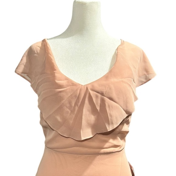 BIRDY GREY Jane Convertible Rose Quartz Dress Ruffled 3-Way Sleeves Medium NWT - Picture 5 of 8